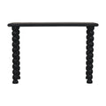 Spindle Linear Console crafted from solid mango wood in Carbon Ash finish