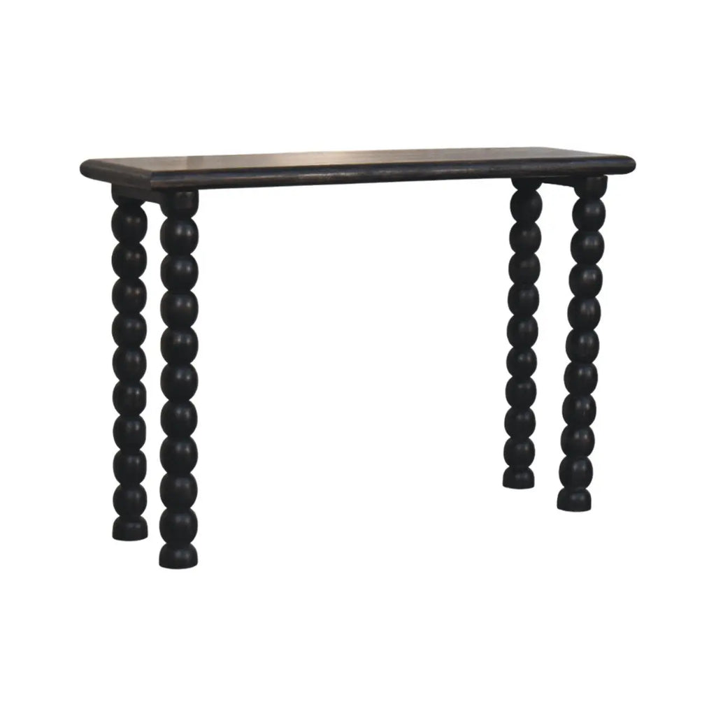 Spindle Linear Console – Carbon Ash Solid Mango Wood - Avivra