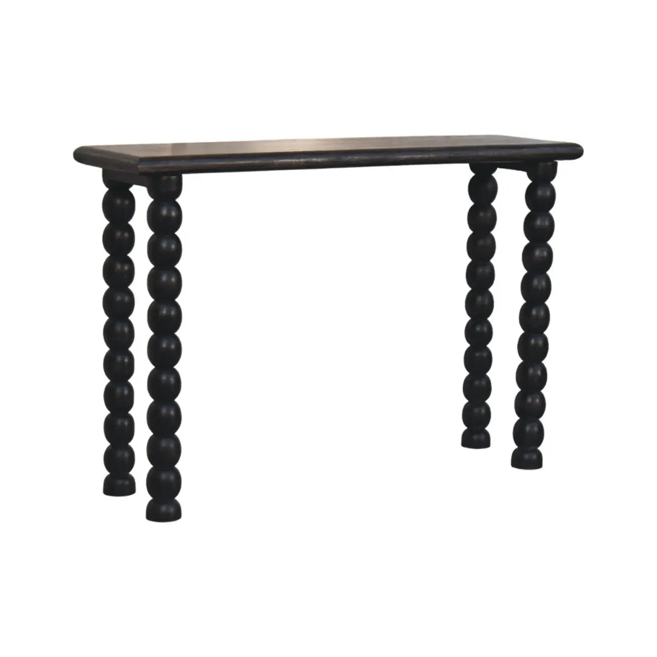 Spindle Linear Console – Carbon Ash Solid Mango Wood - Avivra