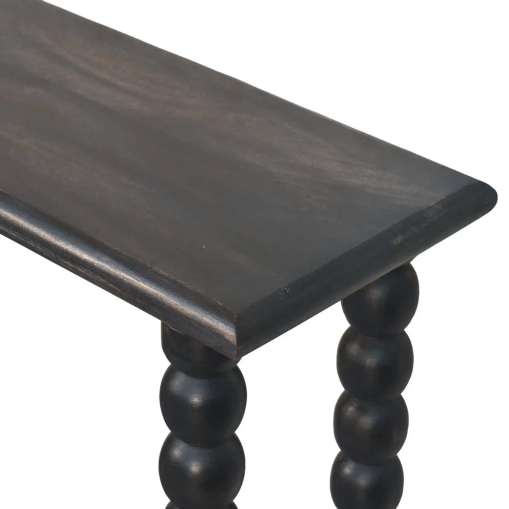 Spindle Linear Console – Carbon Ash Solid Mango Wood - Avivra