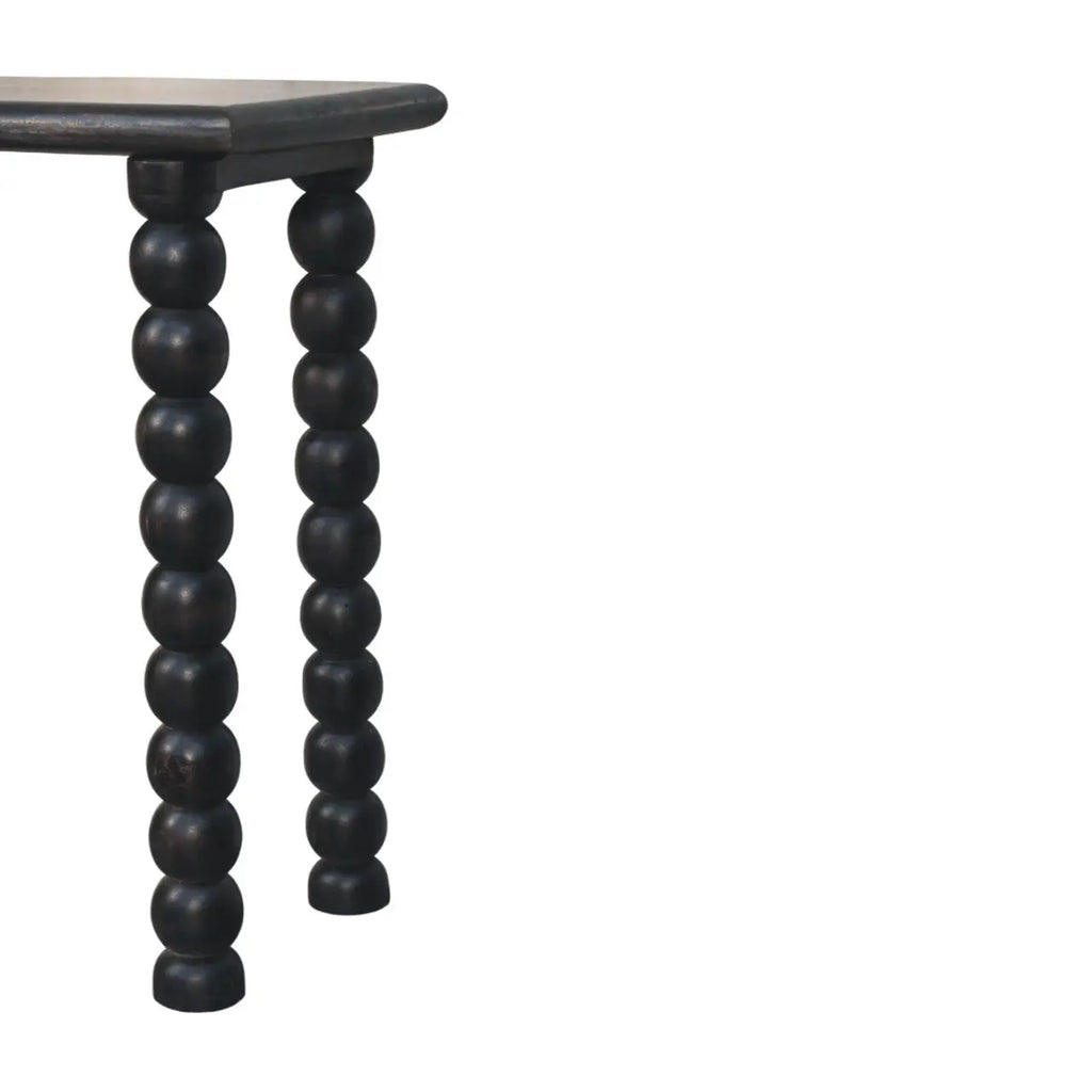 Spindle Linear Console – Carbon Ash Solid Mango Wood - Avivra