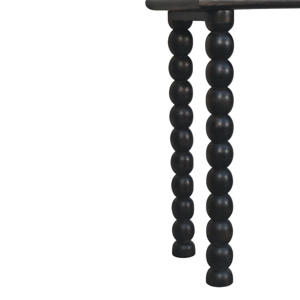 Spindle Linear Console – Carbon Ash Solid Mango Wood - Avivra