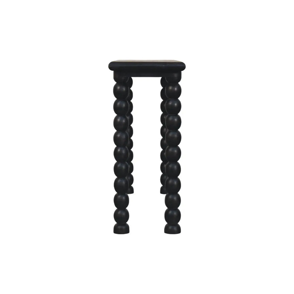 Spindle Linear Console – Carbon Ash Solid Mango Wood - Avivra