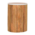 fluted marble side table crafted from solid mango wood
