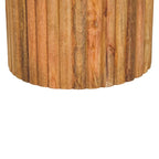 Fluted Marble Side Table | Oak-ish Finish - Avivra