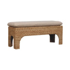 Rattan Harmony Bench – Solid Mango Wood, Rattan Weave Design Avivra