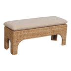 Rattan Harmony Bench – Solid Mango Wood, Rattan Weave Design Avivra