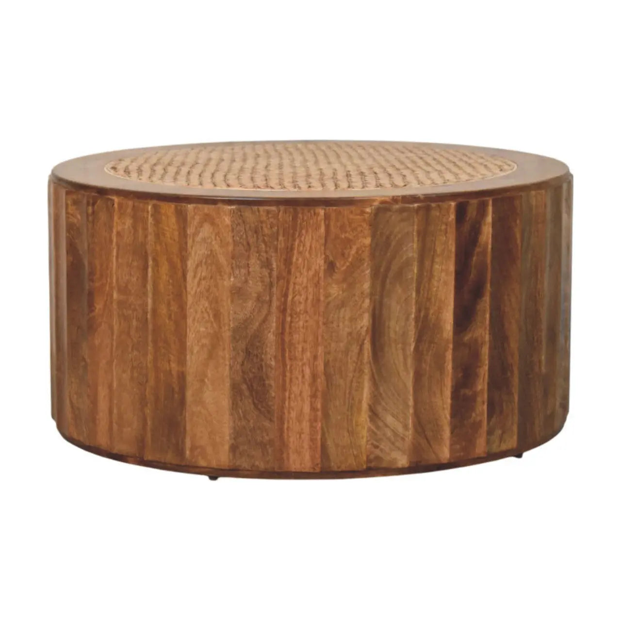 saffron rattan coffee table crafted from solid mango wood