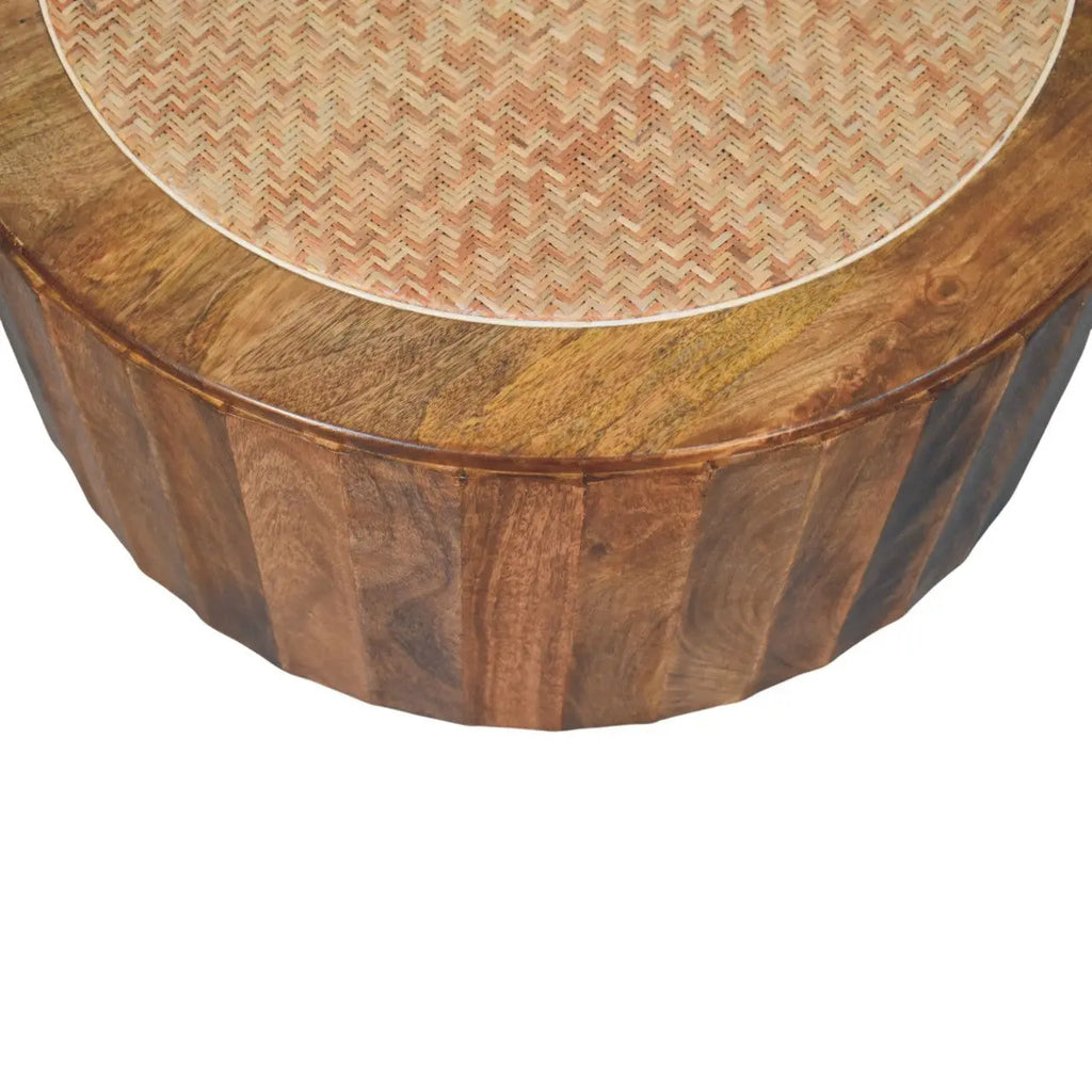 Saffron Rattan Coffee Table – Golden Teak Finish - Avivra