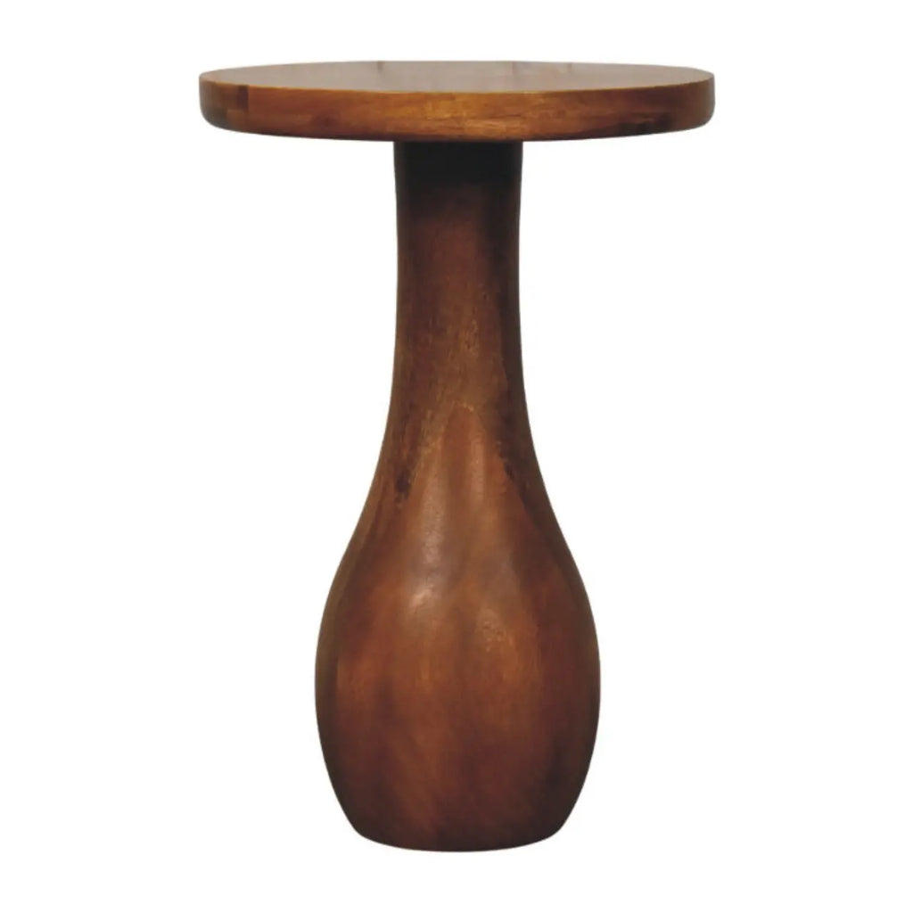curved base side table crafted from solid mango wood