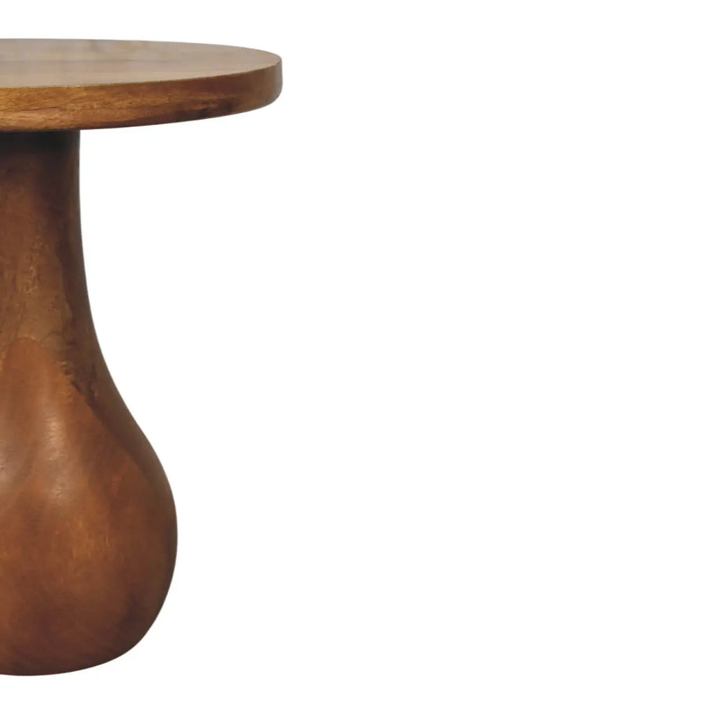 Curved Base Side Table | Amber Oak Finish - Avivra