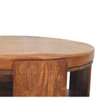 Savoy Leather Coffee Table – Roasted Almond Finish - Avivra