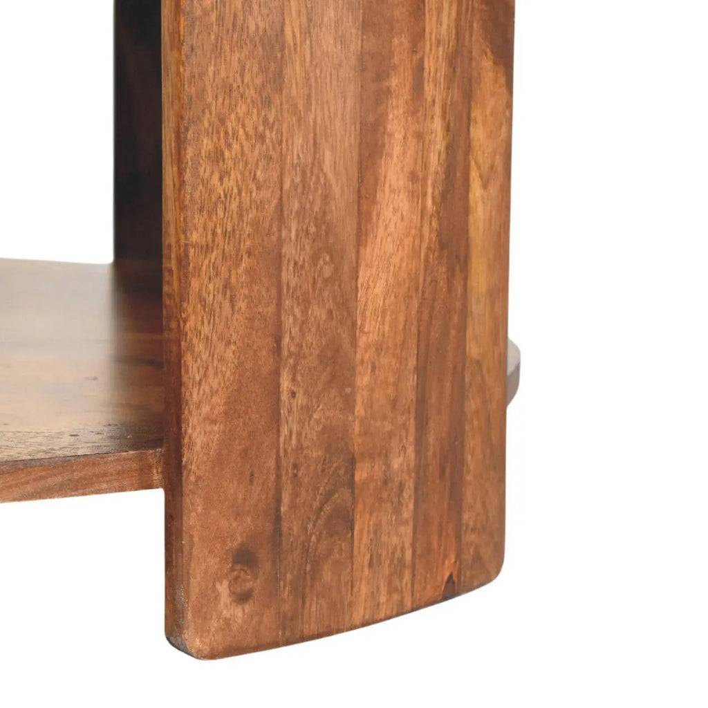Savoy Leather Coffee Table – Roasted Almond Finish - Avivra