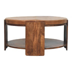 Savoy Leather Coffee Table – Roasted Almond Finish - Avivra