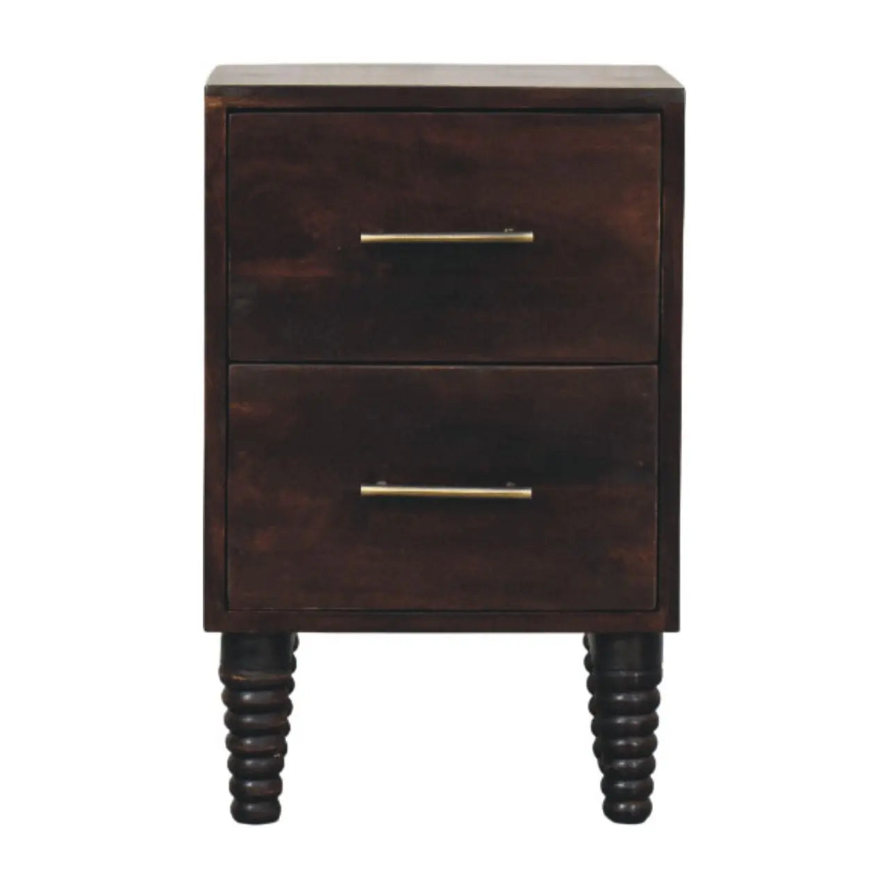 Spindle Mocha Bedside Table | Velvet Mocha Finish Avivra