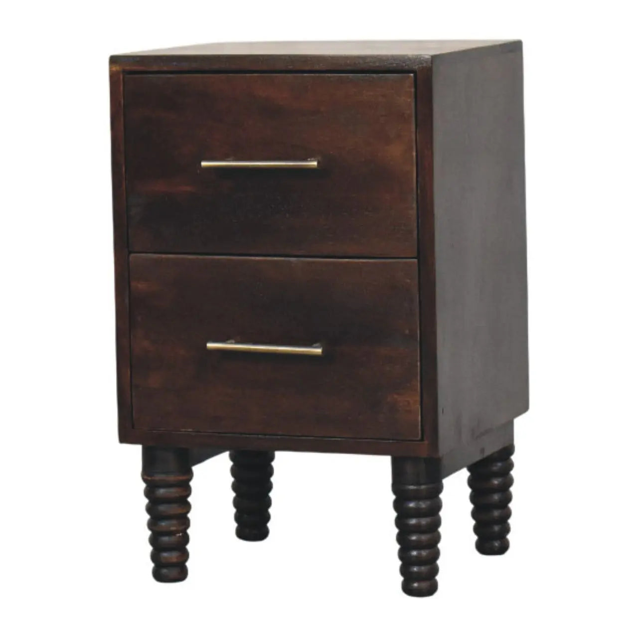 Spindle Mocha Bedside Table | Velvet Mocha Finish Avivra
