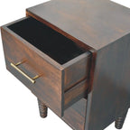 Spindle Mocha Bedside Table | Velvet Mocha Finish Avivra