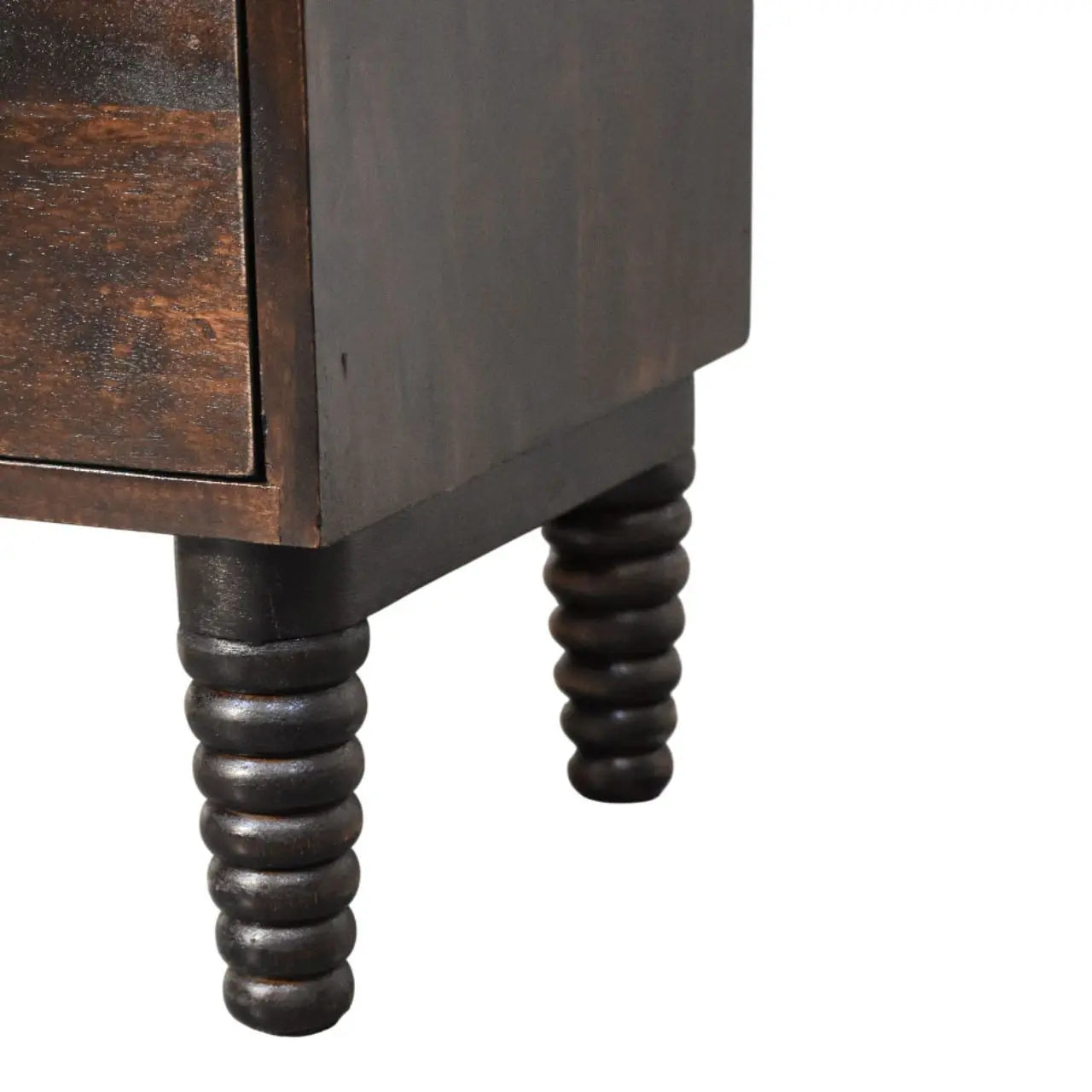 Spindle Mocha Bedside Table | Velvet Mocha Finish Avivra
