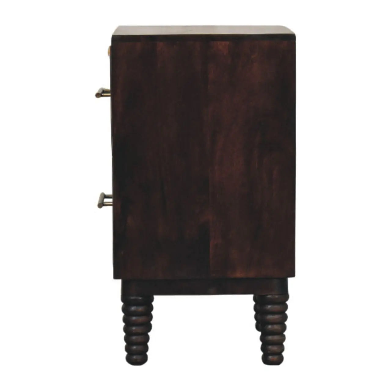 Spindle Mocha Bedside Table | Velvet Mocha Finish Avivra