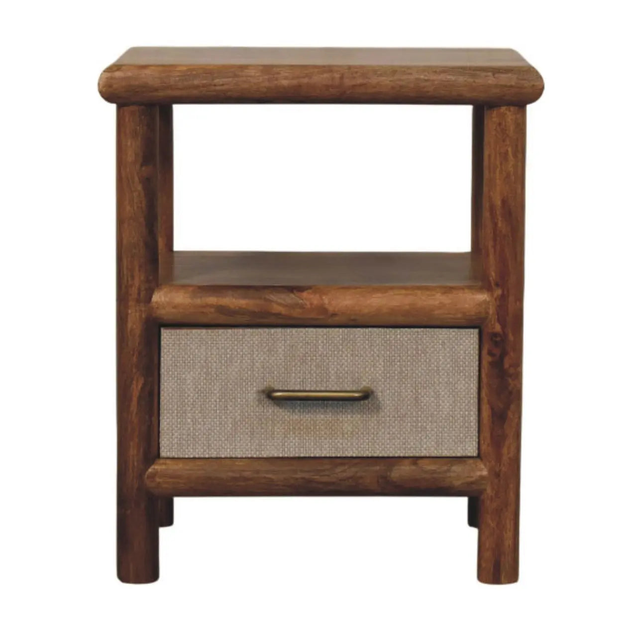 Solara Rattan Bedside Table | Golden Teak Finish Avivra
