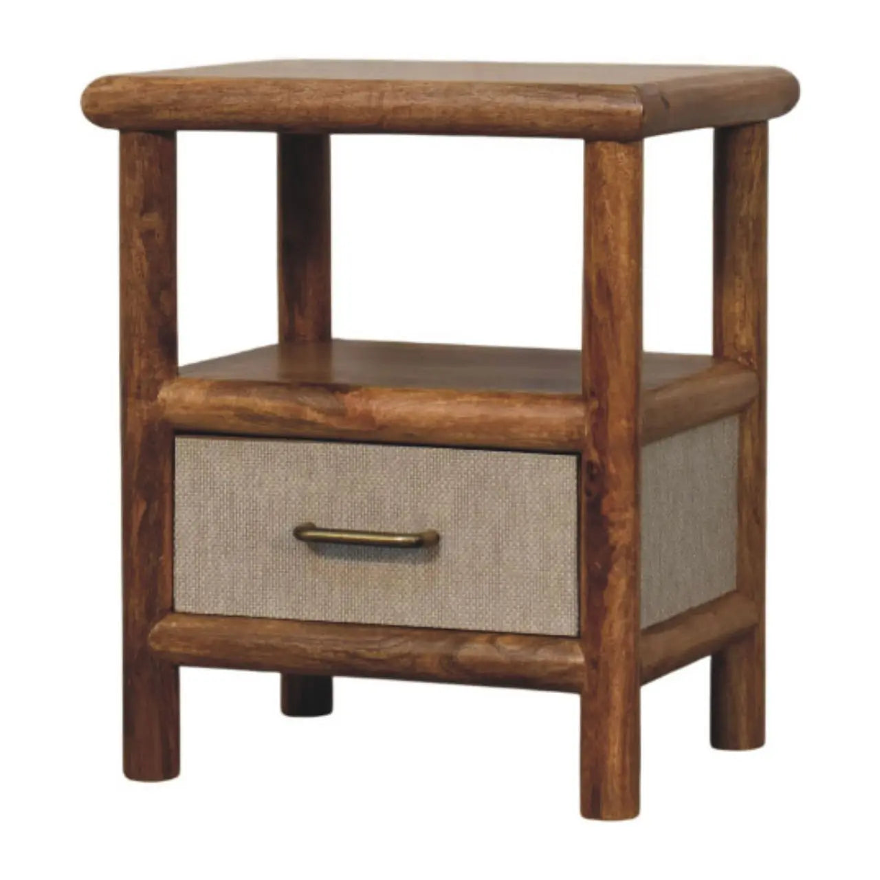 Solara Rattan Bedside Table | Golden Teak Finish Avivra