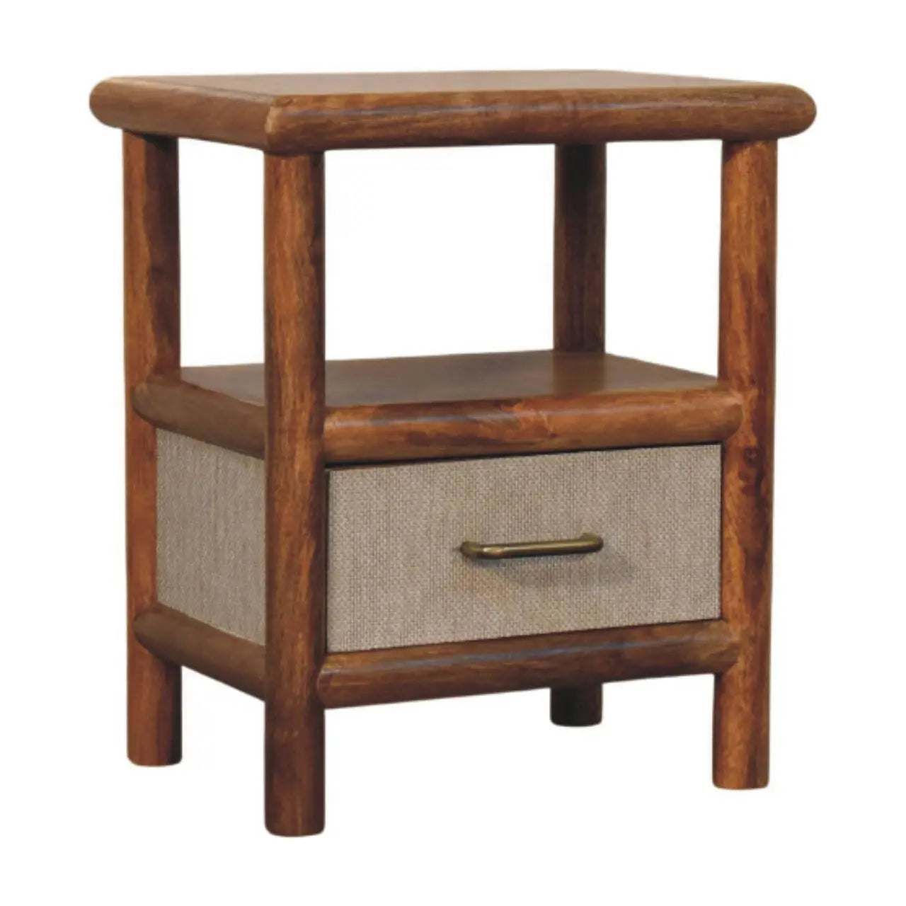 Solara Rattan Bedside Table | Golden Teak Finish Avivra