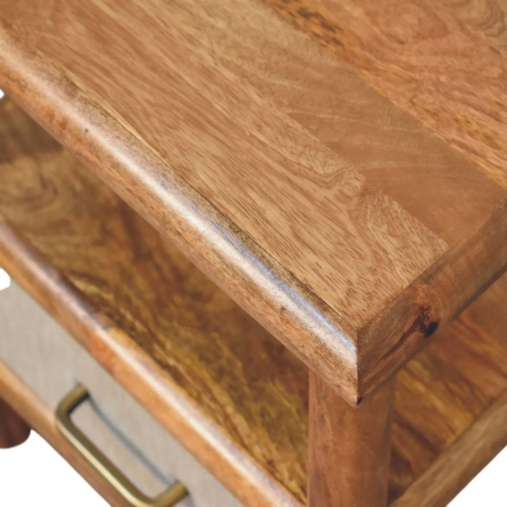 Solara Rattan Bedside Table | Golden Teak Finish Avivra