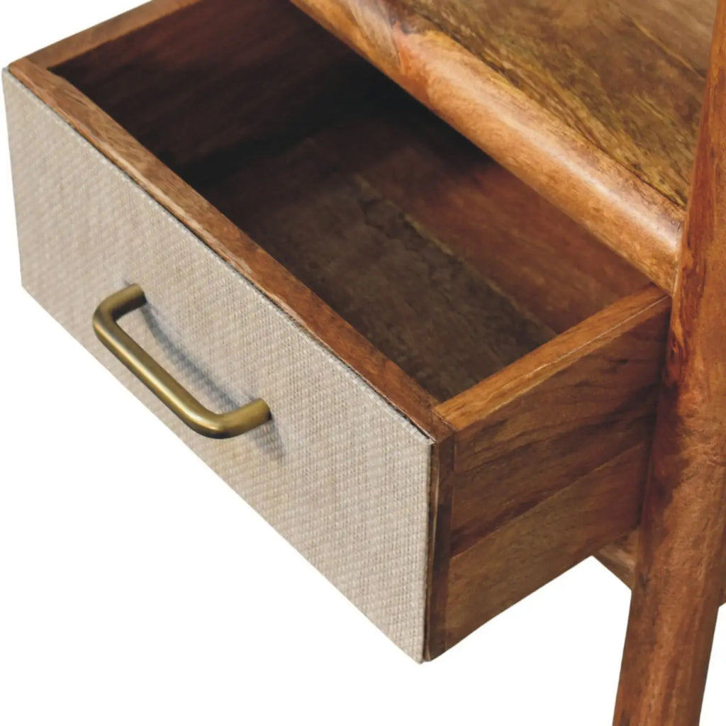 Solara Rattan Bedside Table | Golden Teak Finish Avivra