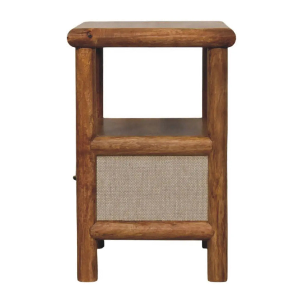 Solara Rattan Bedside Table | Golden Teak Finish Avivra