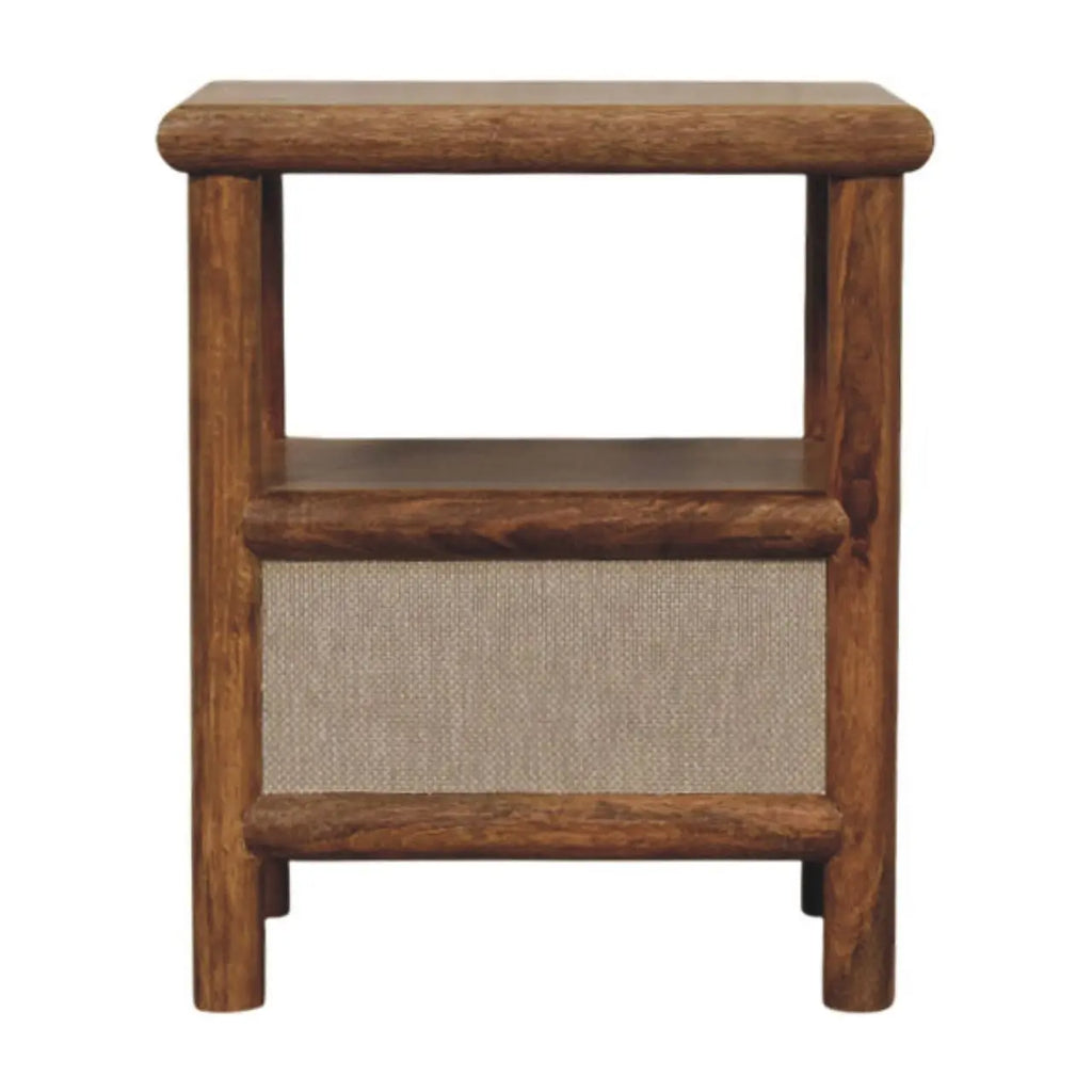 Solara Rattan Bedside Table | Golden Teak Finish Avivra