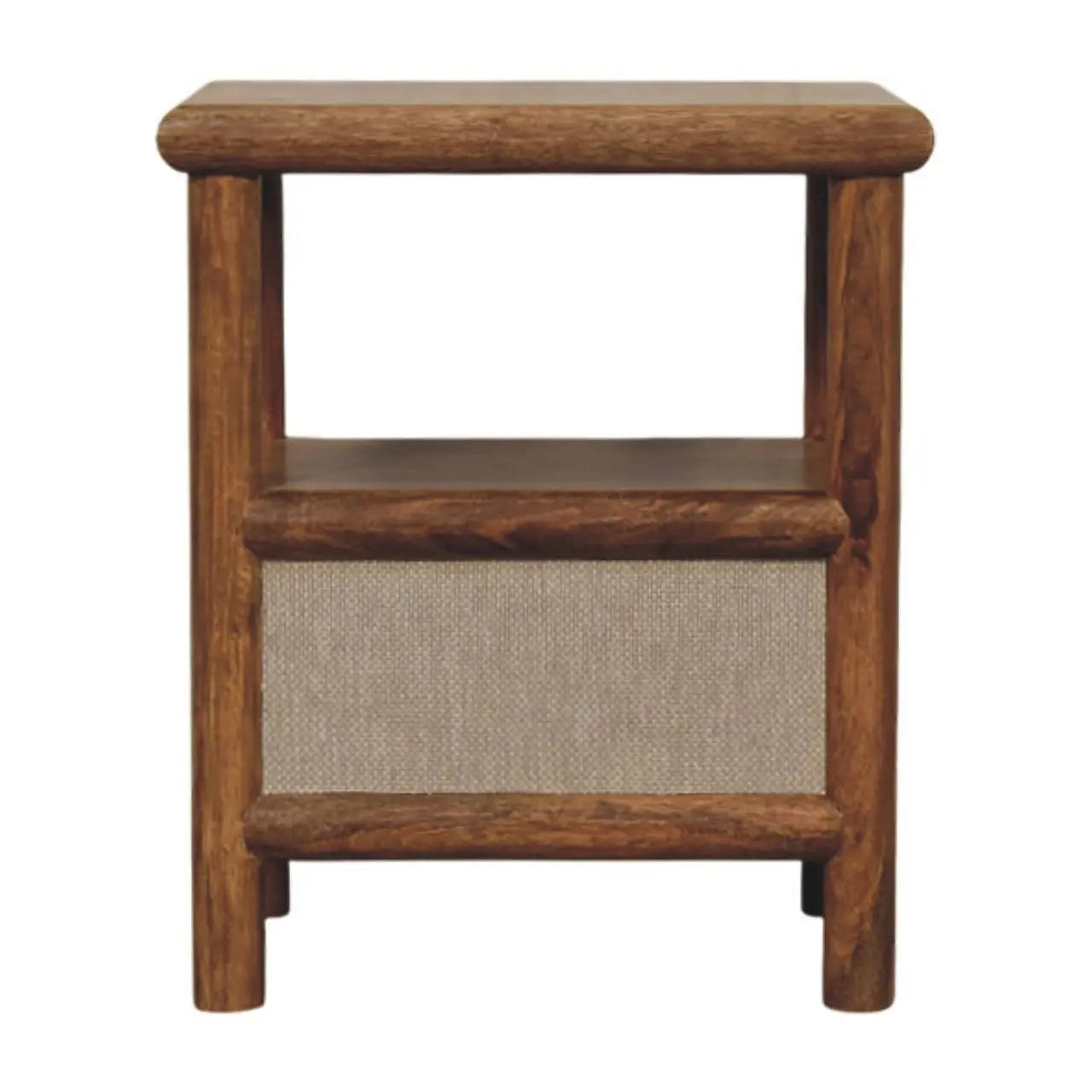 Solara Rattan Bedside Table | Golden Teak Finish Avivra