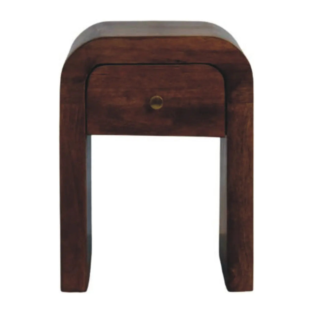 Curved Bedside Table | Roasted Almond Finish Avivra