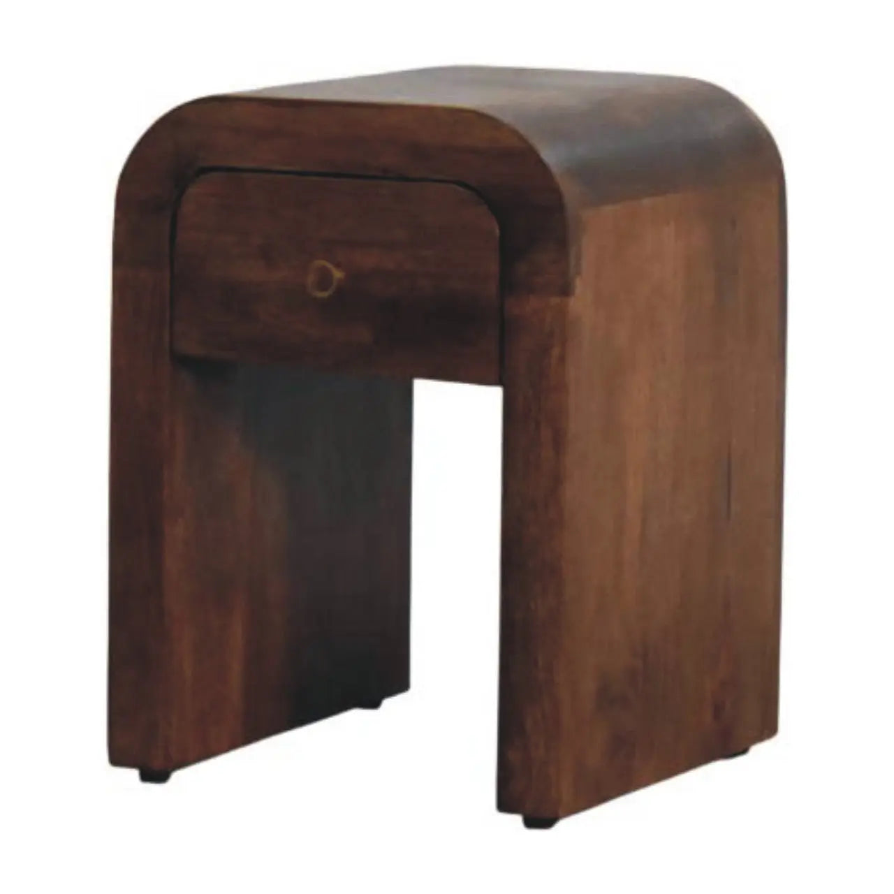 Curved Bedside Table | Roasted Almond Finish Avivra