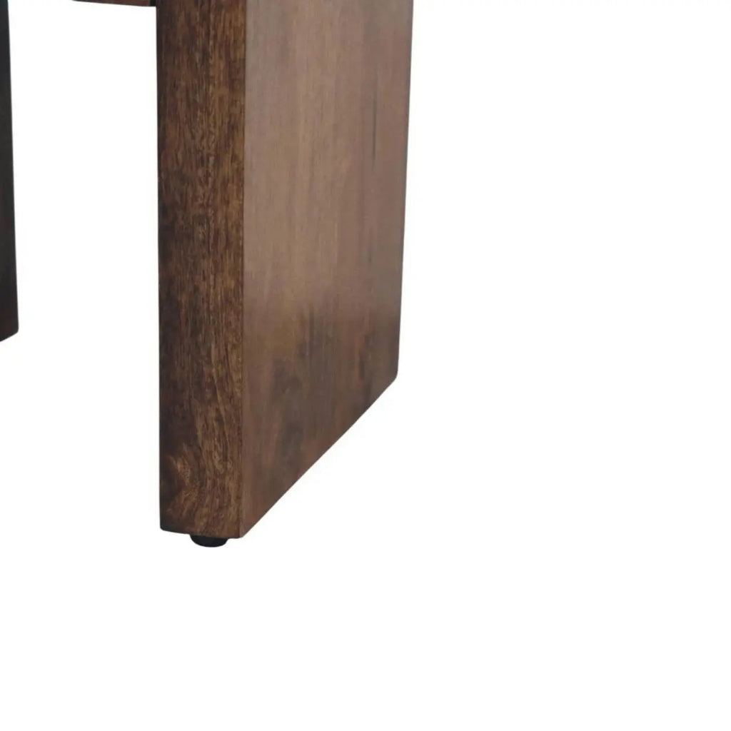 Curved Bedside Table | Roasted Almond Finish Avivra