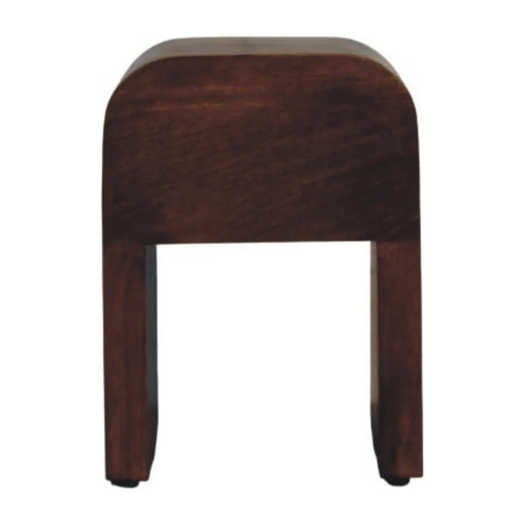 Curved Bedside Table | Roasted Almond Finish Avivra