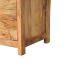 Oakish Storage Bench with Brown Leather Seat - Avivra