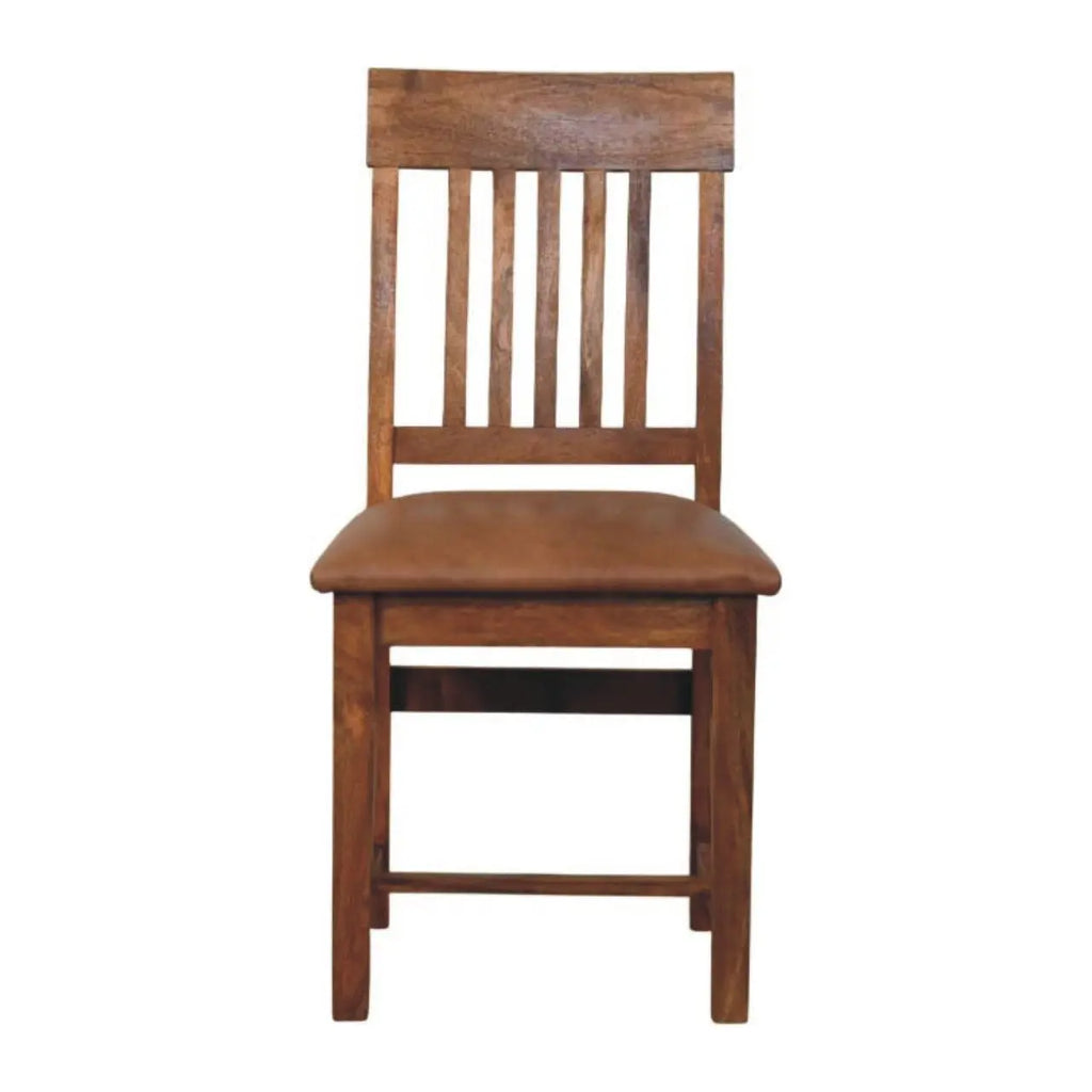 Leather Slatted Dining Chair Avivra