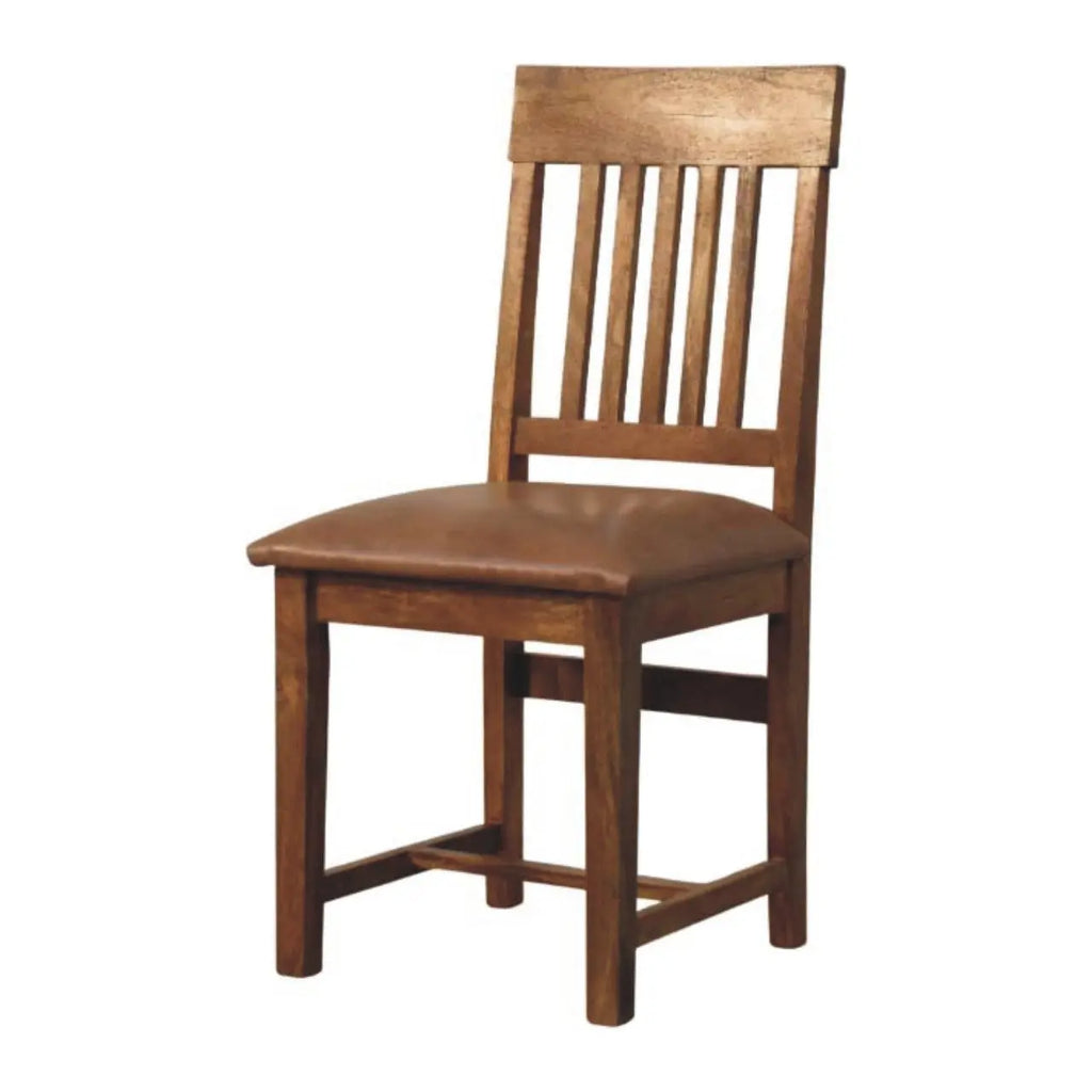 Leather Slatted Dining Chair Avivra