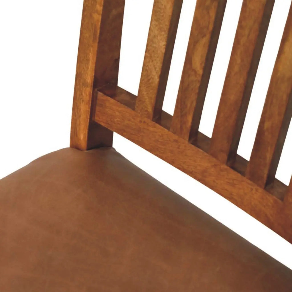 Leather Slatted Dining Chair Avivra