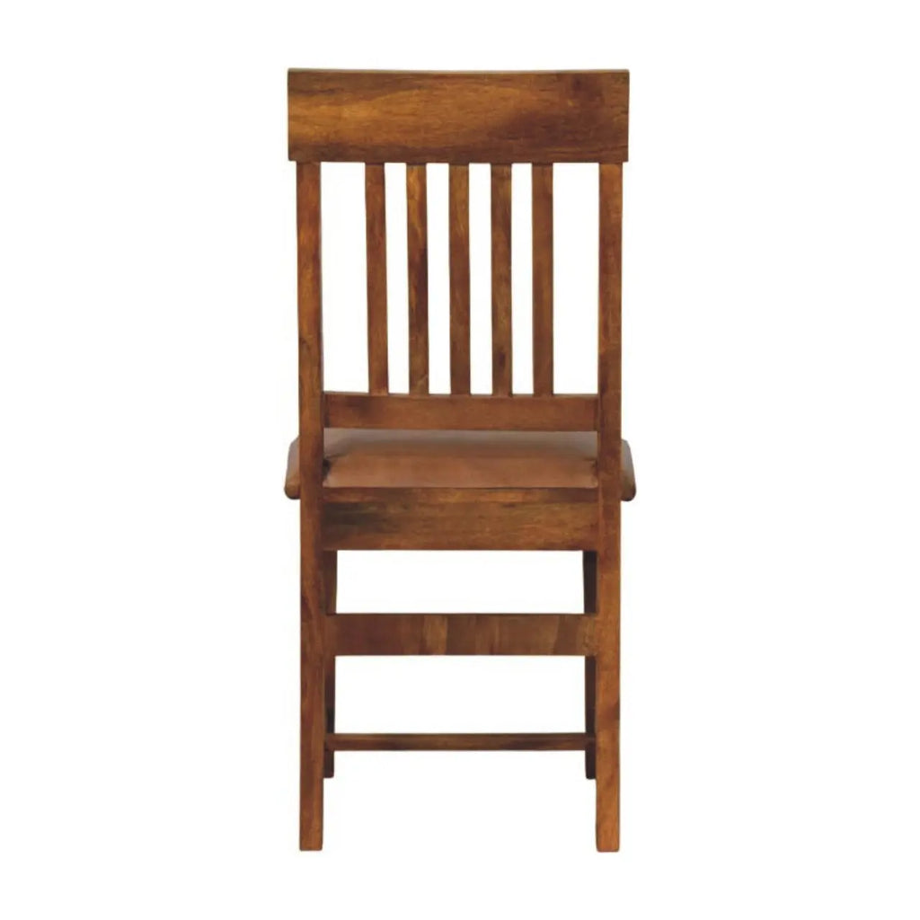 Leather Slatted Dining Chair Avivra