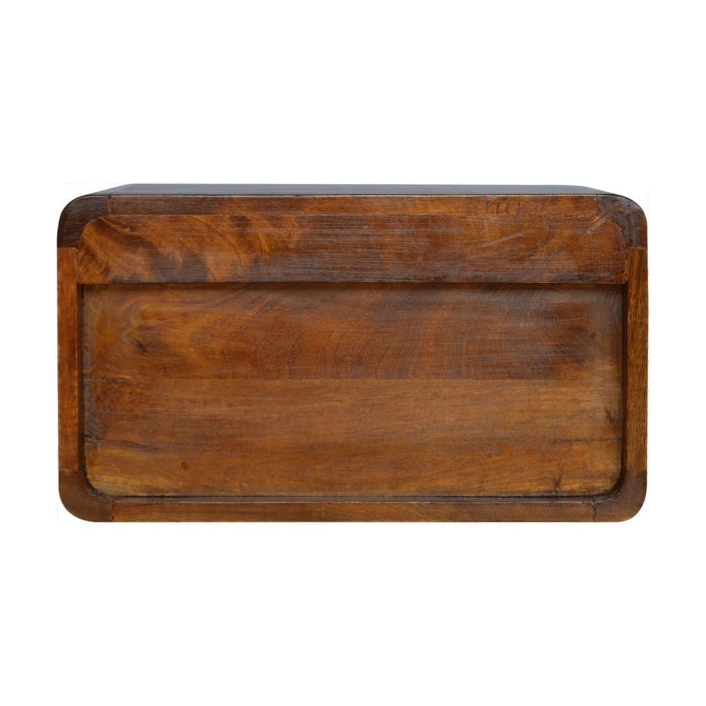 Floating Curved Chestnut Nightstand