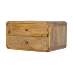 Curved Wall-Mounted Nightstand – Two Drawer - Avivra