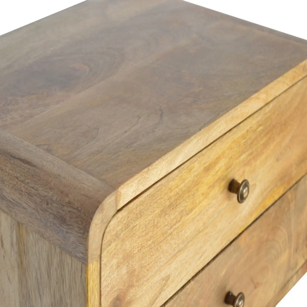 Curved Wall-Mounted Nightstand – Two Drawer - Avivra