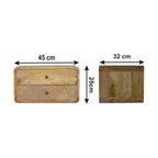Curved Wall-Mounted Nightstand – Two Drawer - Avivra