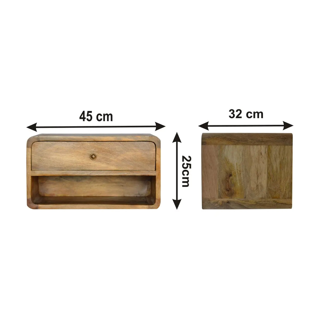 Floating Curve Open Slot Nightstand - Avivra