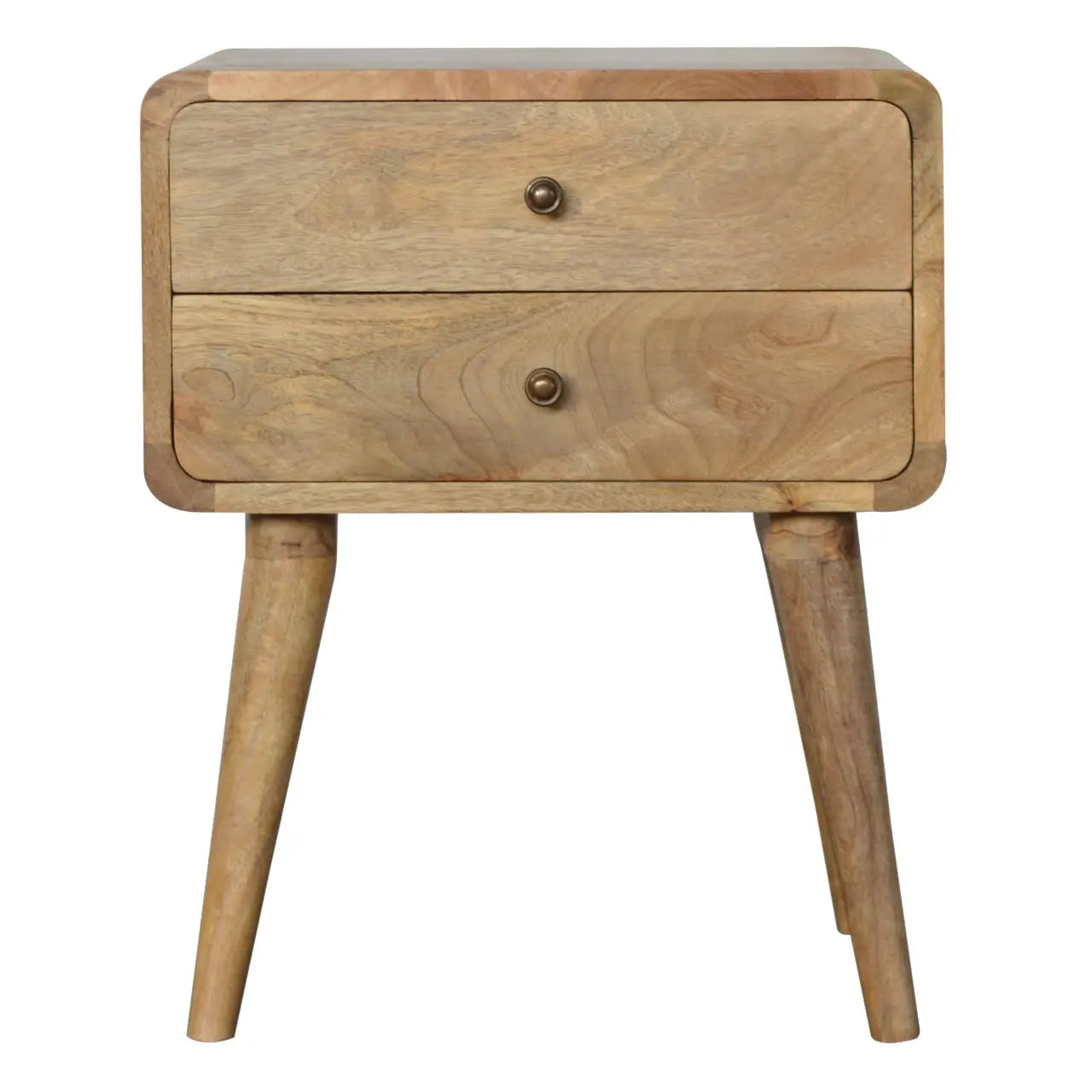 Curved Oak-ish Nightstand Avivra