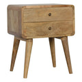 Curved Oak-ish Nightstand Avivra