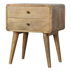 Curved Oak-ish Nightstand Avivra