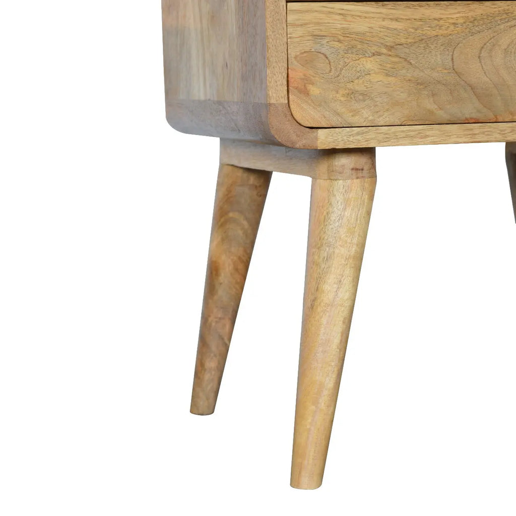 Curved Oak-ish Nightstand Avivra