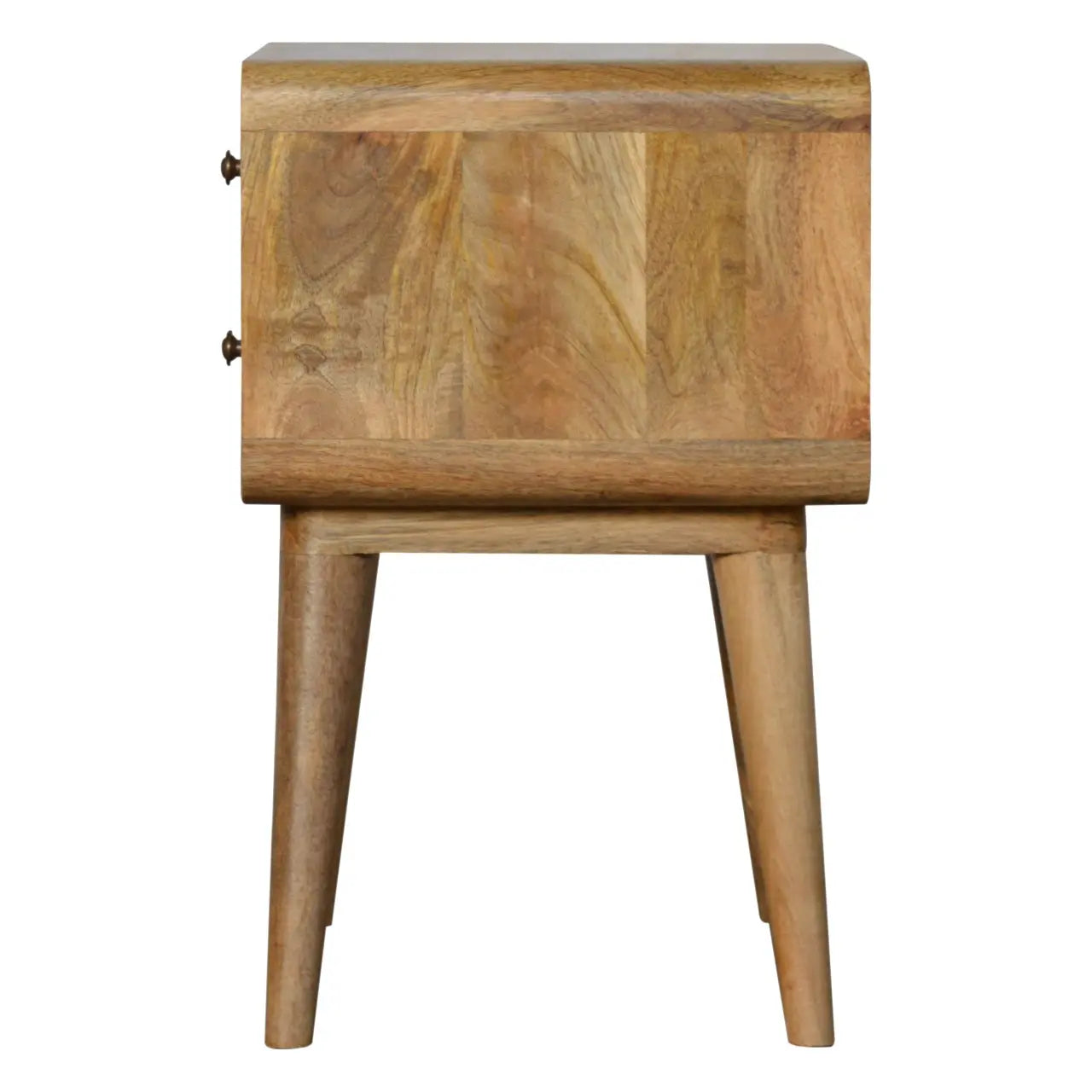 Curved Oak-ish Nightstand Avivra